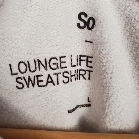 SO Lounge Life Cropped Sweatshirt - Brown, White, and Blue. LG. E0075 - Picture 8 of 8